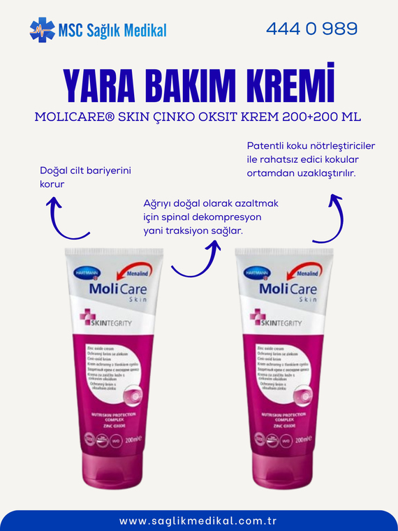 MoliCare® Skin Çinko Oksit Krem 200+200 ML