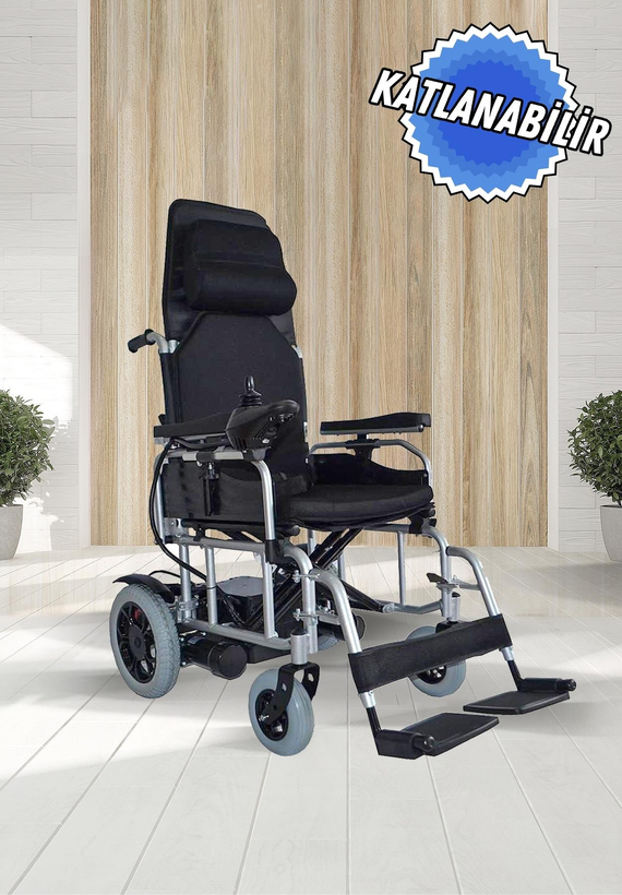 Poylin P200 Katlanabilir Sırtı Yatar Akülü Tekerlekli Sandalye