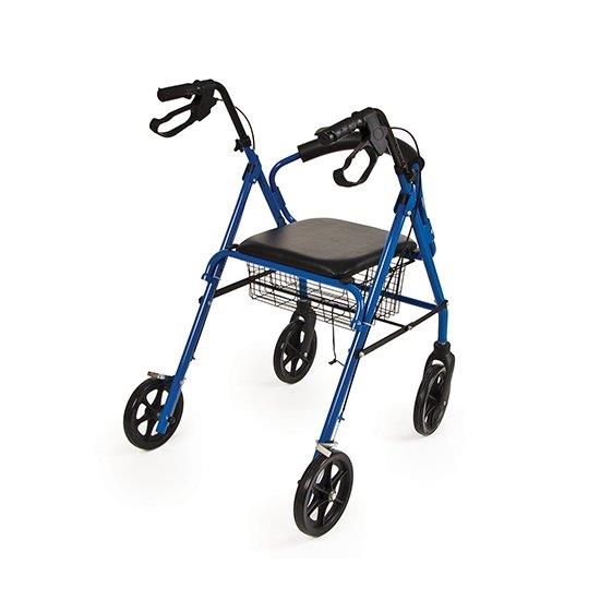 SDM 9146L Alüminyum Rollator Yürüteç Tekerlekli Katlanır Mavi 8 inç