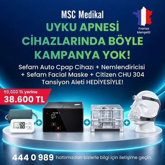 Sefam S.Box Auto CPAP Cihazı + Facial Comfort Tam Yüz Maskesi + Isıtmalı Nemlendirici + Citizen Tansiyon Aleti Hediye