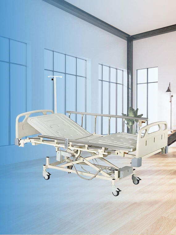 3 Hareketli Elektrikli Hasta Karyolası Alüminyum Korkuluklu G-301