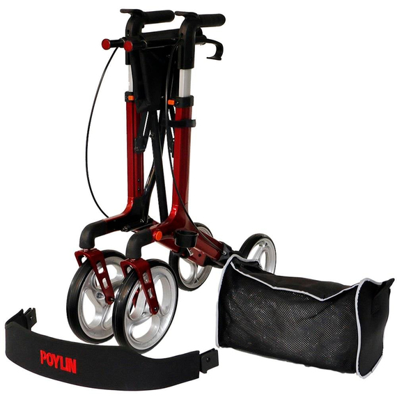 Poylin P888 Ultra Lüks Rolatör Kırmızı - Titanyum Gri