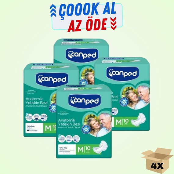 Canped Anatomik Hasta Alt Bezi 10'lu 4 Paket 40 Adet