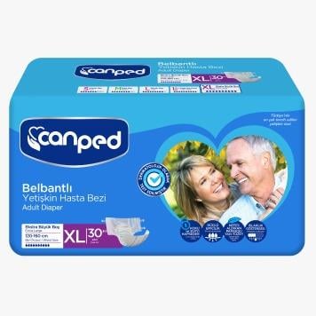 Canped Tekstil Yüzeyli Belbantlı Yetişkin Hasta Bezi 30'LU
