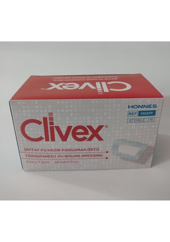Clivex Şeffaf Pu Hazır Pansuman Örtü Pu Pad 5 CM x 7,5 CM 50 Adet