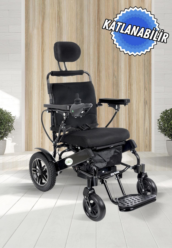 CREATİVE CR-6012 LUX LİTYUM PİLLİ AKÜLÜ TEKERLEKLİ SANDALYE BAŞ DESTEKLİ+SIRT YATAR