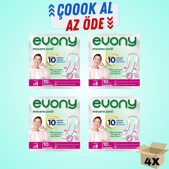 Evony Mesane Ped Yoğun Koruma 10'lu 4 Paket 40 Adet
