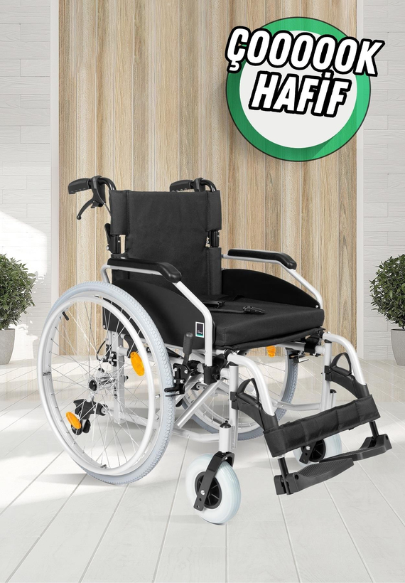 NEW STRONG HAFİF MANUEL TEKERLEKLİ SANDALYE ALÜMİNYUM 50 CM 