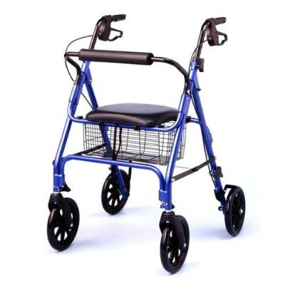 SDM 9146L Alüminyum Rollator Yürüteç Tekerlekli Katlanır Mavi 8 inç