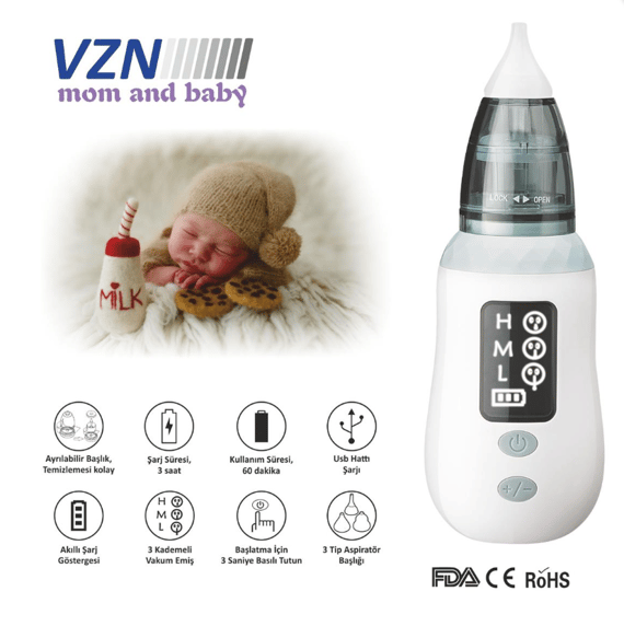 VZN ŞARJLI BURUN Ve KULAK Aspiratörü