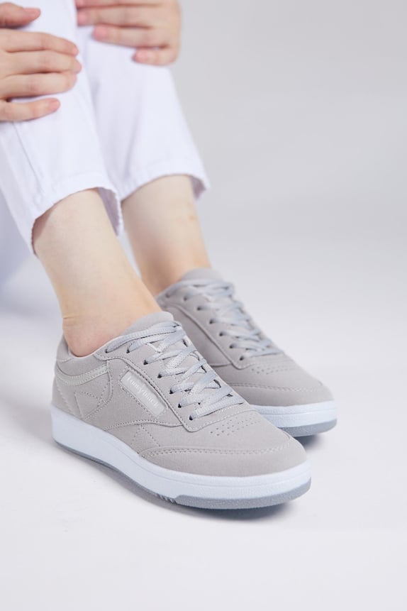 Rahat Kalıp Poli Taban Bağcıklı Unisex Gri Süet Spor Ayakkabı TB107-0