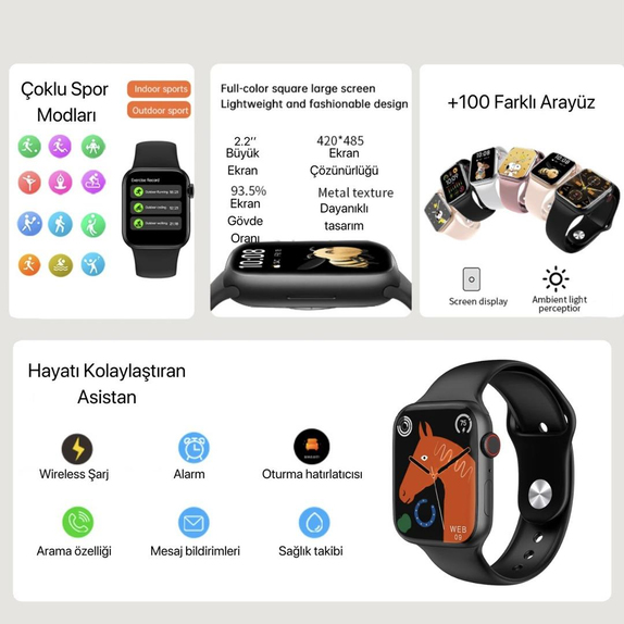 Watch 9 + Air Pro Hediyeli Akıllı Saat
