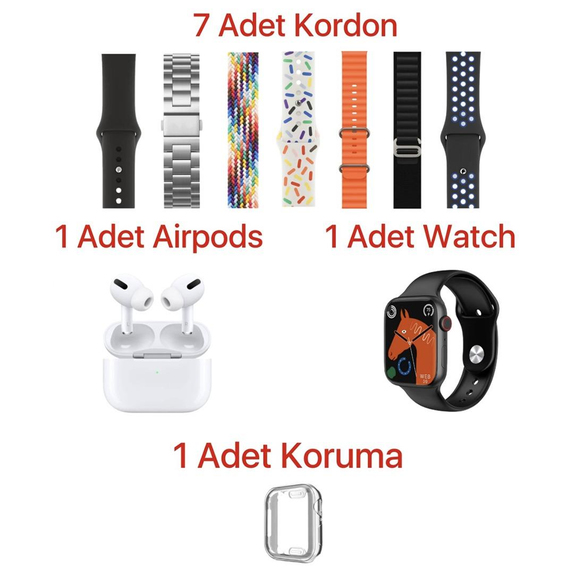 Watch 9 + Air Pro Hediyeli Akıllı Saat