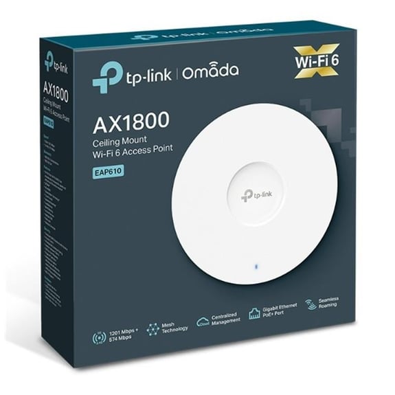 TP-LINK OMADA EAP610 AX1800 DUAL BAND WIFI6 1XGBIT RJ45 2.4GHZ/5GHZ 1201MBPS ACCESS POINT (ADAPTÖRLÜ) 