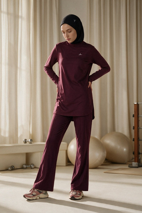 HaşemaHaşema Active Spanish Flare Purple Sports Pants Tracksuit Bottoms ACT-2
