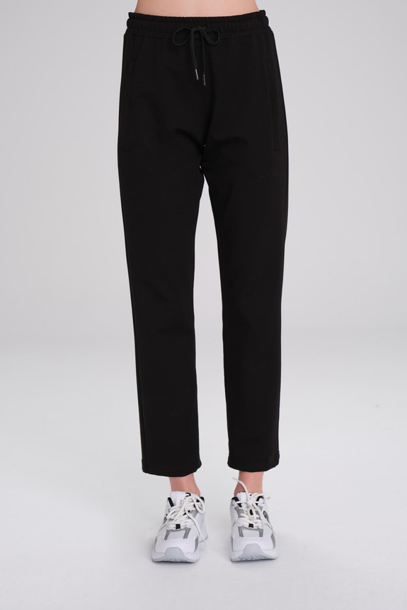 HaşemaHaşema Active Pamuklu Boru Paça Siyah Spor Pantolonu Eşofman Altı