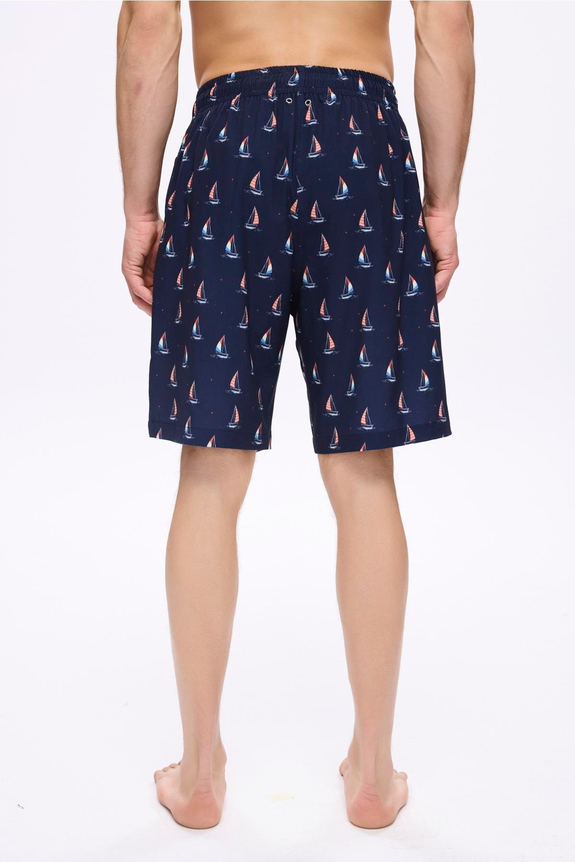 HaşemaHaşema شورت سباحة كحلي قصير بطبعة المرساة للرجال 5045