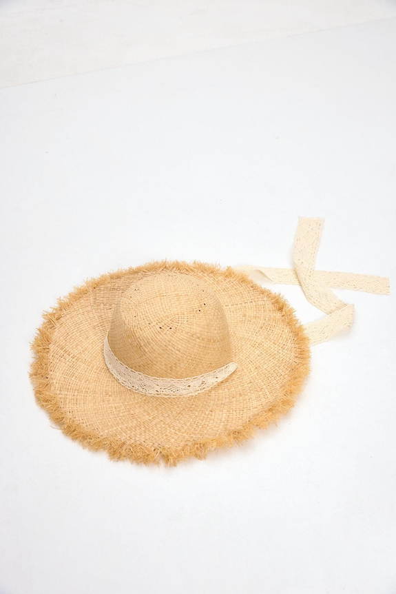 HaşemaHaşema Dantel Detaylı Hasır Plaj Şapkası 2044