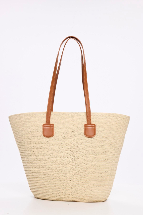 HaşemaHSM-3120 DERİ SAPLI HASIR ÇANTA