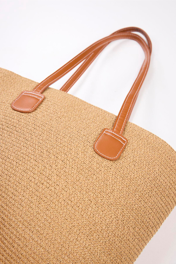 HaşemaHSM-3120 DERİ SAPLI HASIR ÇANTA