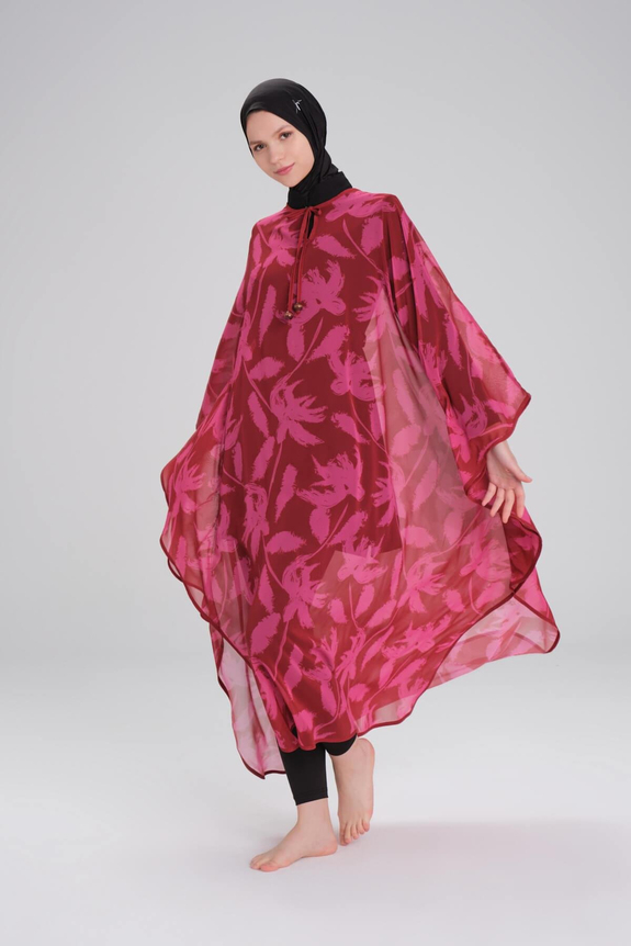 HaşemaHaşema Desenli Bordo Uzun Pareo 4092