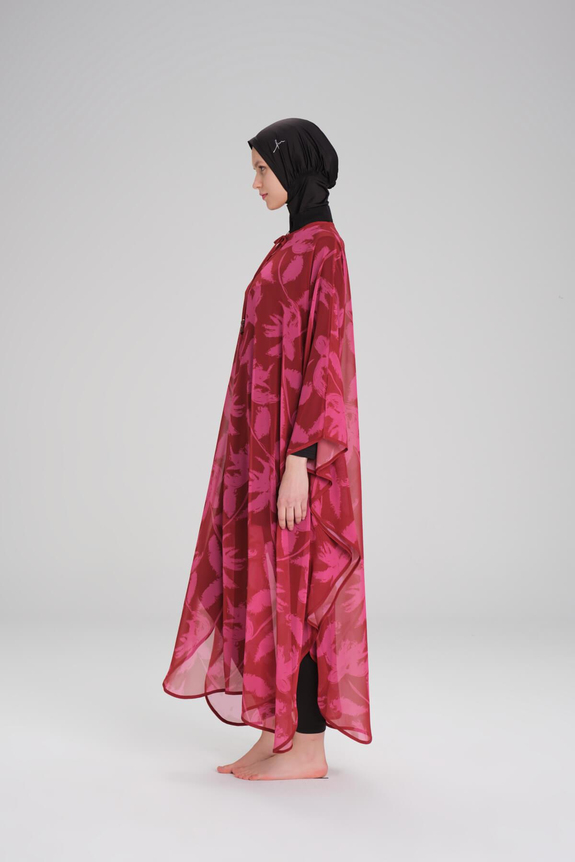 HaşemaHaşema Desenli Bordo Uzun Pareo 4092