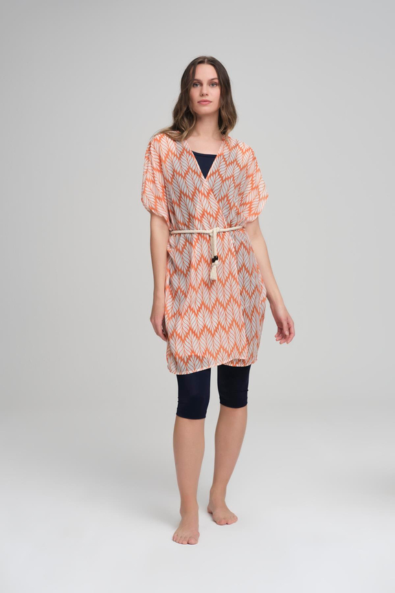 HaşemaHaşema Desenli Turuncu Kısa Pareo