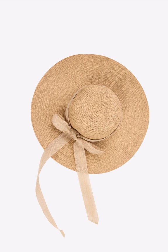 HaşemaHaşema Fiyonklu Bej Renk Hasır Plaj Şapkası 2043