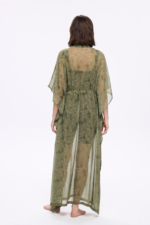 HaşemaHaşema Floral Desenli Yeşil Uzun Pareo 5060