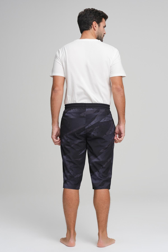 HaşemaHaşema Men's Geometric Patterned Black Long Swimming Shorts