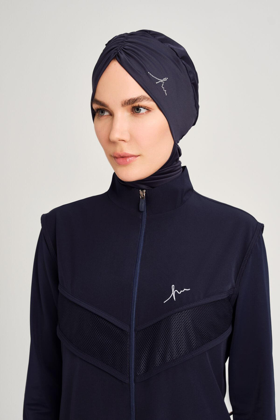 HaşemaHaşema İmzalı Lacivert Büzgülü Deniz Bonesi