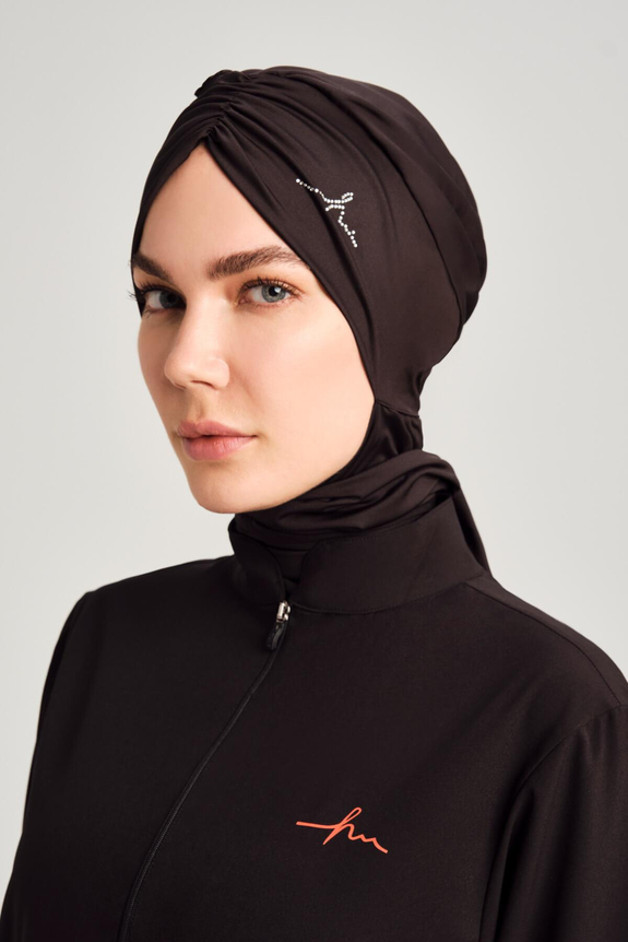 HaşemaHaşema İmzalı Siyah Büzgülü Deniz Bonesi