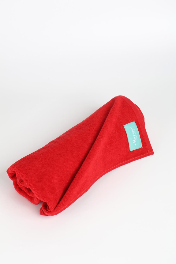 HaşemaHaşema منشفة شاطئ حمراء مخملية 140X70