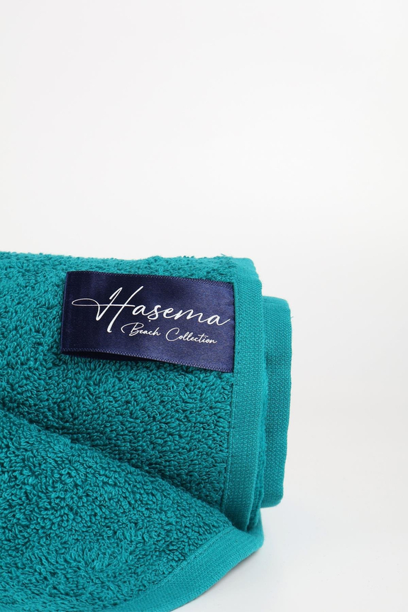 HaşemaHaşema منشفة شاطئ بالأزرق البترولي مخملية 140X70