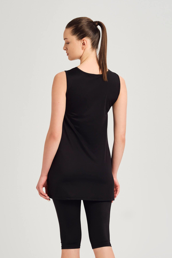 HaşemaSiyah Askılı Kadın Havuz Mayosu