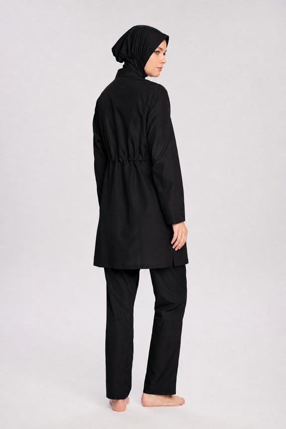 HaşemaHaşema Black Woven 5 Piece Full-Covered Modest Swimsuit Set 6026