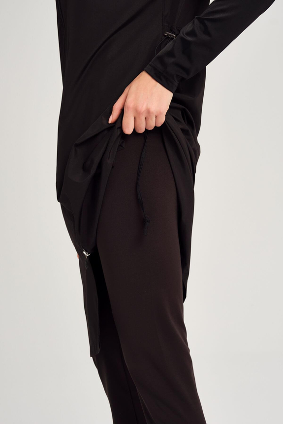 HaşemaSiyah Jileli Tam Tesettür Kadın Mayo