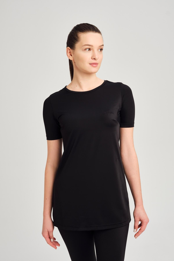 HaşemaSiyah Yarım Kol Kadın Havuz Mayosu