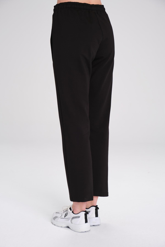 HaşemaHaşema Active Pamuklu Boru Paça Siyah Spor Pantolonu Eşofman Altı