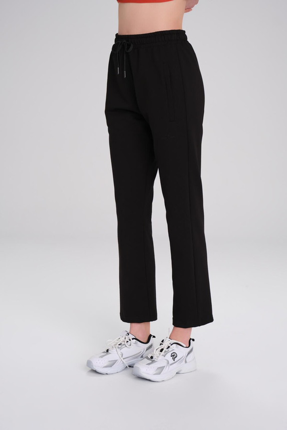 HaşemaHaşema Active Pamuklu Boru Paça Siyah Spor Pantolonu Eşofman Altı