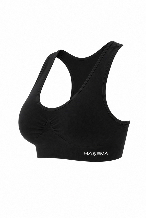 HaşemaHaşema Çapraz Sırtlı Toparlayıcı Siyah Mayo İçi Spor Büstiyer 6072