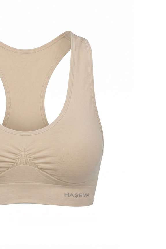 HaşemaHaşema Çapraz Sırtlı Toparlayıcı Ekru Mayo İçi Spor Büstiyer 6072