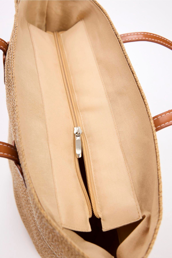 HaşemaHSM-3120 DERİ SAPLI HASIR ÇANTA