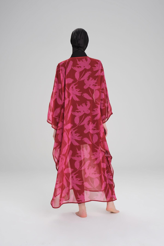 HaşemaHaşema Desenli Bordo Uzun Pareo 4092