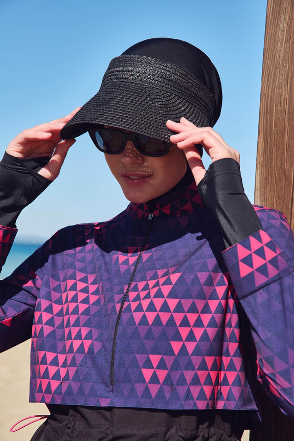 HaşemaHaşema Esila Series Geometrical Patterned Full Coverage Burkini - Swimming Tunic