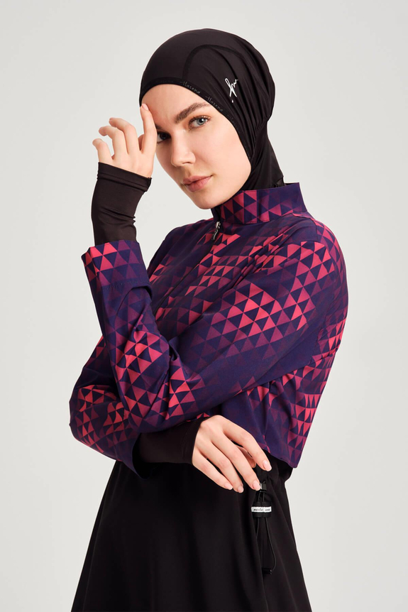 HaşemaHaşema Esila Series Geometrical Patterned Full Coverage Burkini - Swimming Tunic