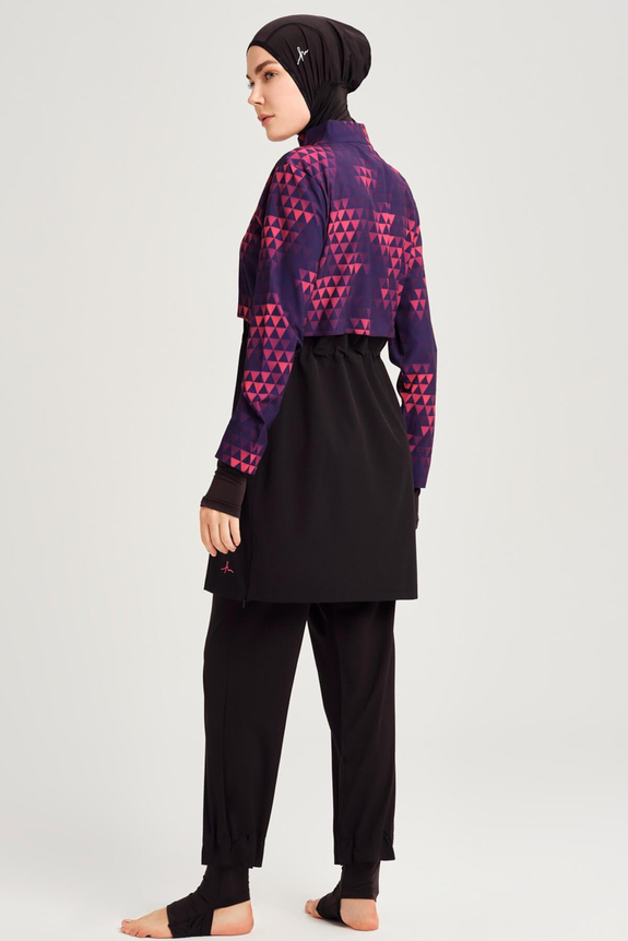 HaşemaHaşema Esila Series Geometrical Patterned Full Coverage Burkini - Swimming Tunic
