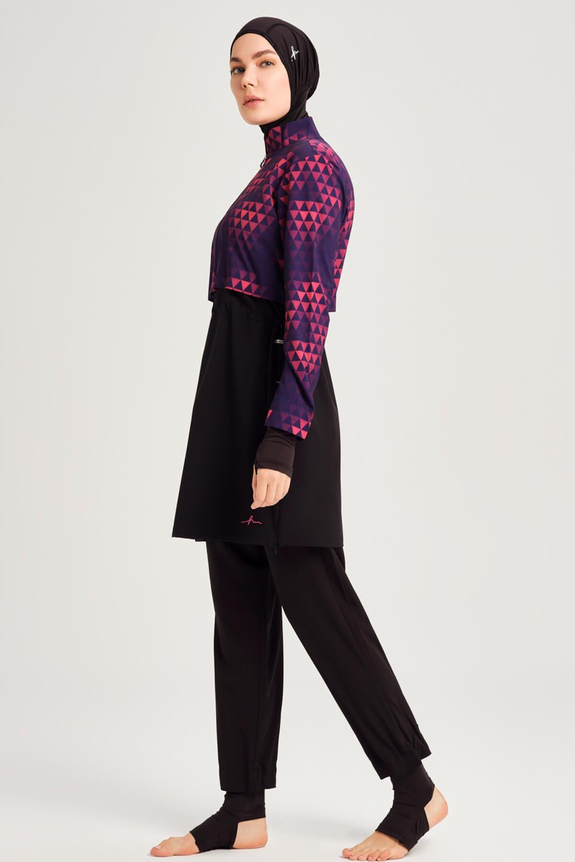HaşemaHaşema Esila Series Geometrical Patterned Full Coverage Burkini - Swimming Tunic
