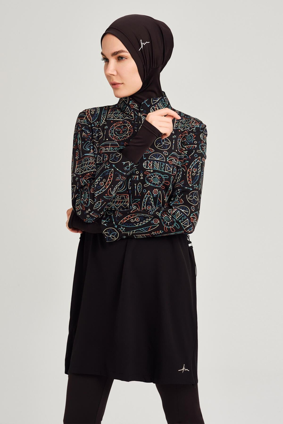 HaşemaHaşema Esila Series Holiday Patterned Full Coverage Burkini - Swimming Tunic