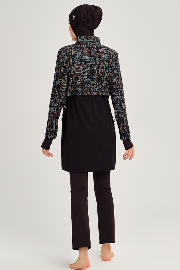 HaşemaHaşema Esila Series Holiday Patterned Full Coverage Burkini - Swimming Tunic